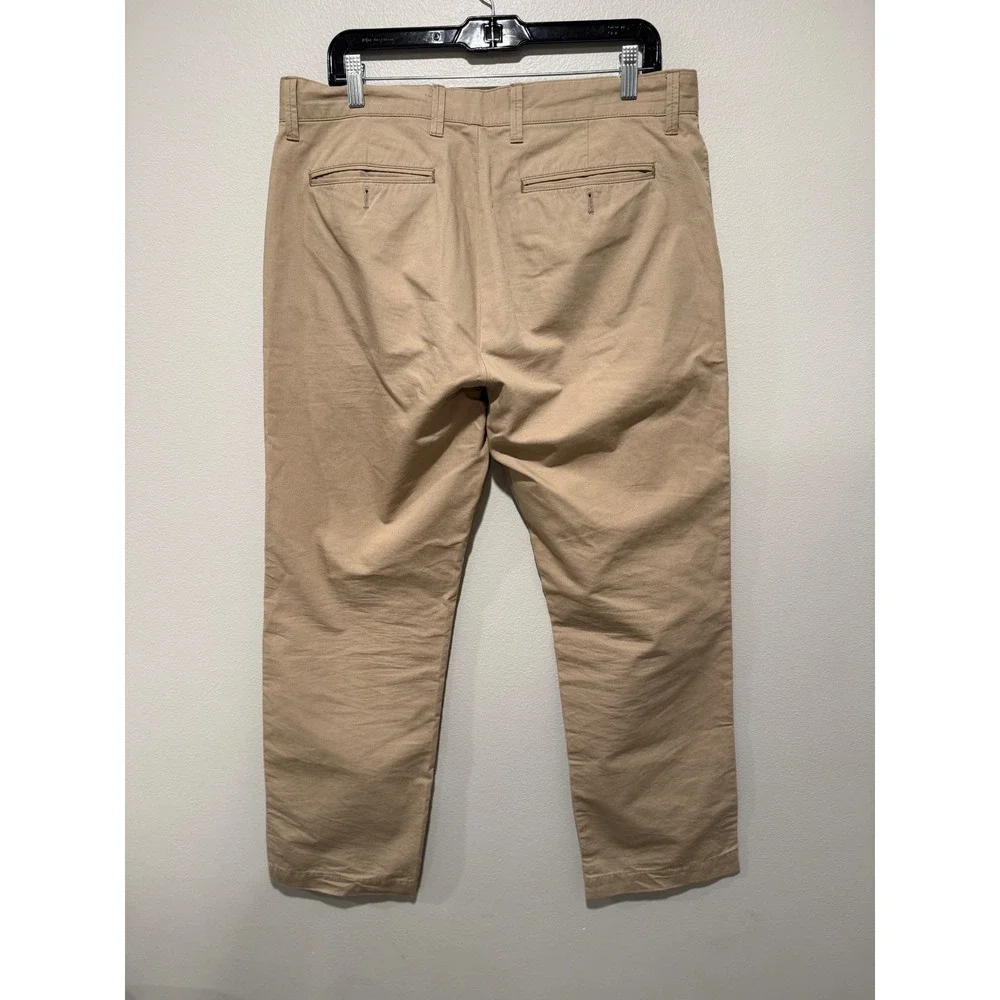 Banana Republic Mens 35x30 Straight Fit Chino Pants Khaki Tan Cotton RN 54023